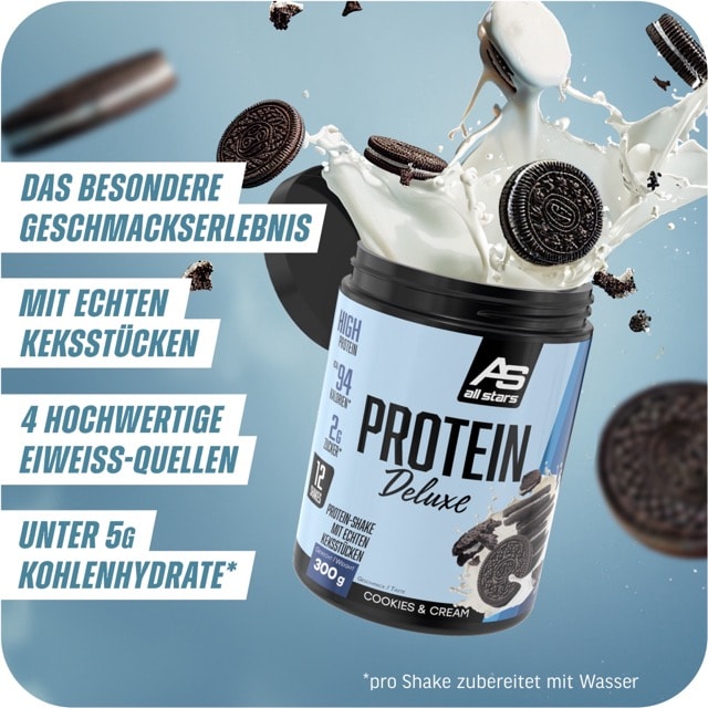 Protein Deluxe cvon ALL STARS mit Kekse