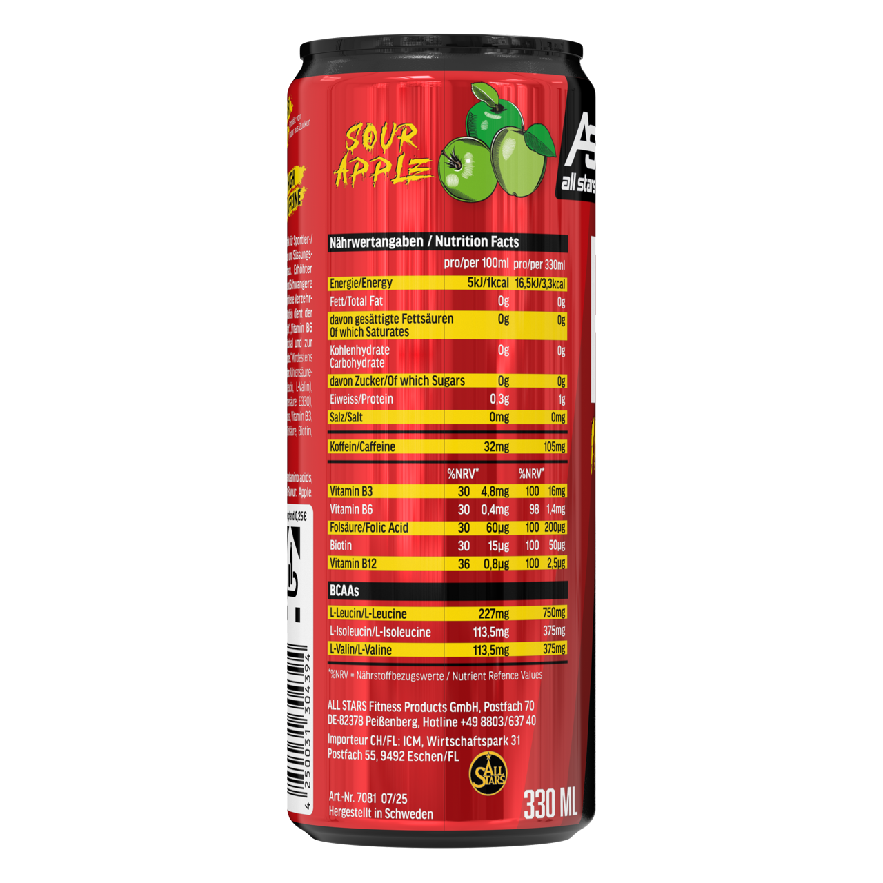 Raw Energy Drink Green Apple Bcaa