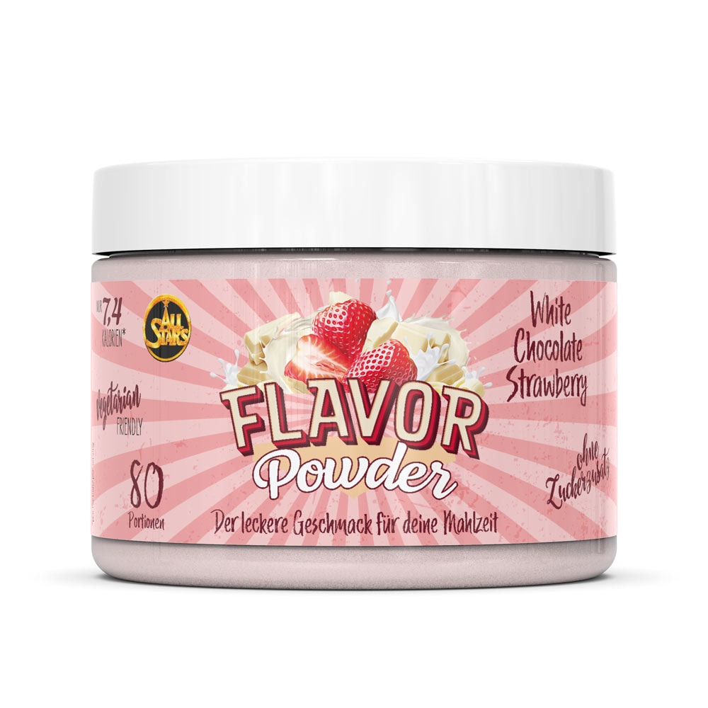 ALL STARS Flavor Powder im leckeren White Chocolate Strawberry Geschmack