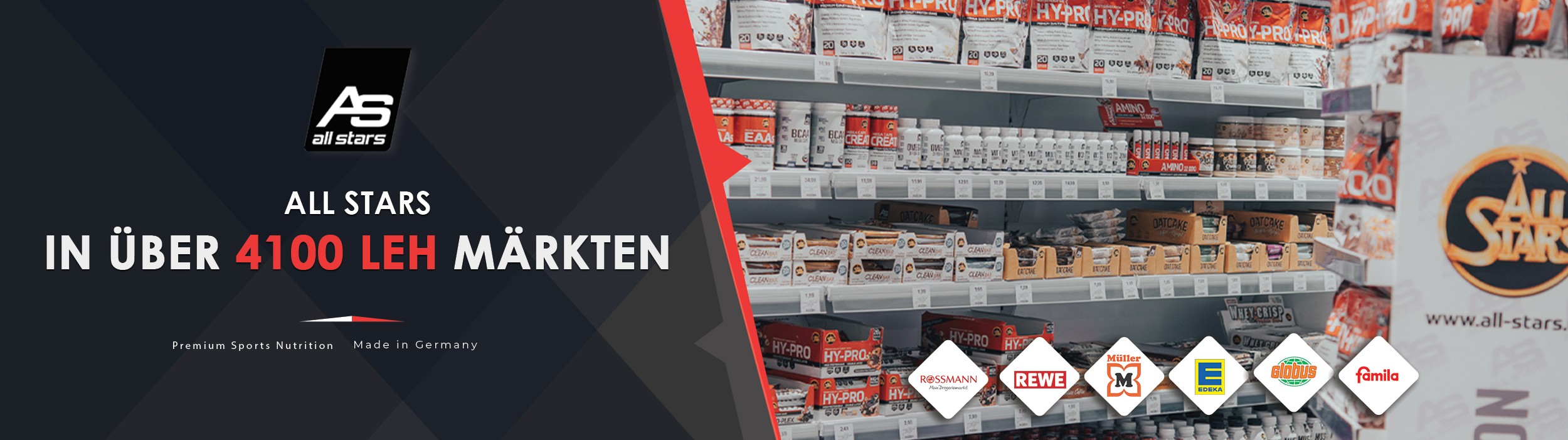 ALL STARS Fitness im Handel ALL STARS im Einzelhandel bei REWE, Edeke, Rossmann