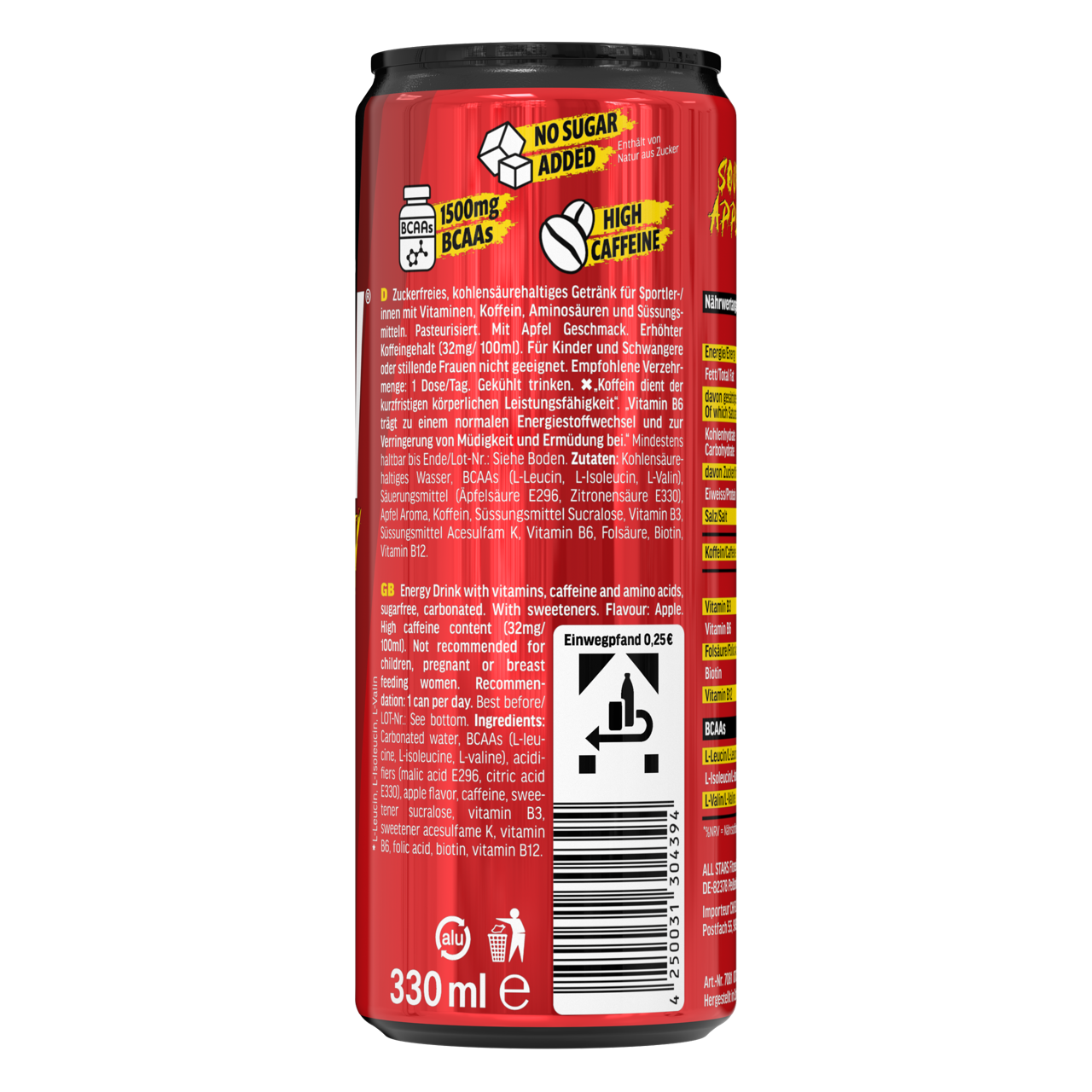 Raw Energy Drink Green Apple Bcaa