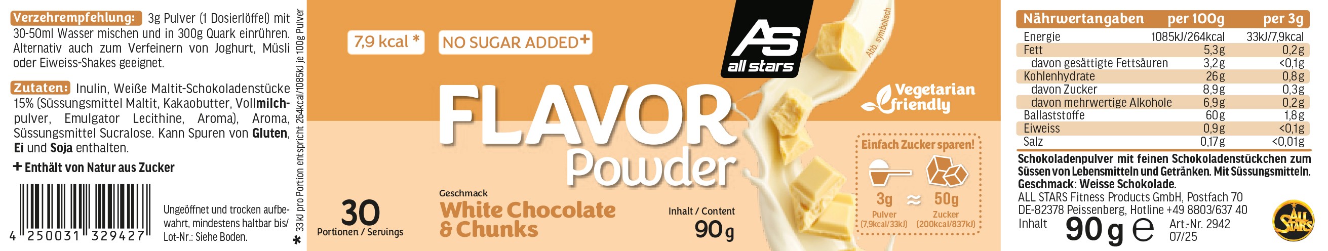 Etikett: FLAVOR-POWDER_90g_White-Chocolate_Ansicht